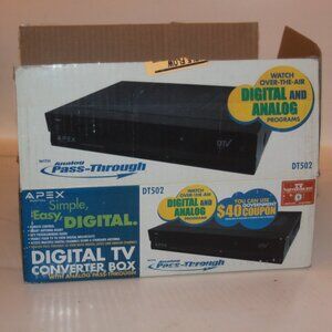 APEX Tv Digital Converter Box With Remote DT502 NEW IN BOX